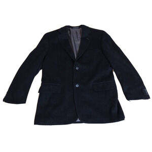 Gianfranco Ruffini‎ Mens 42R Blazer Sports Coat Camel Hair Black Single Breasted